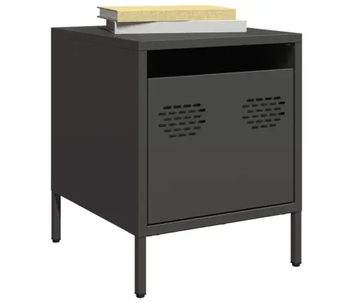 Naktsskapīši, 2 Gab., Melni, 35X39X43,5 Cm, Tērauds Vidaxl