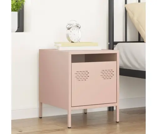 Naktsskapītis, Rozā, 35X39X43,5 Cm, Tērauds Vidaxl