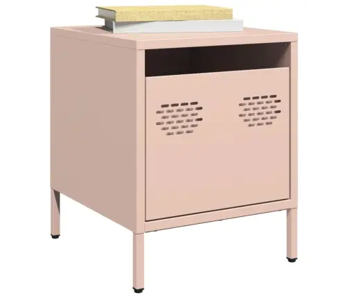 Naktsskapītis, Rozā, 35X39X43,5 Cm, Tērauds Vidaxl