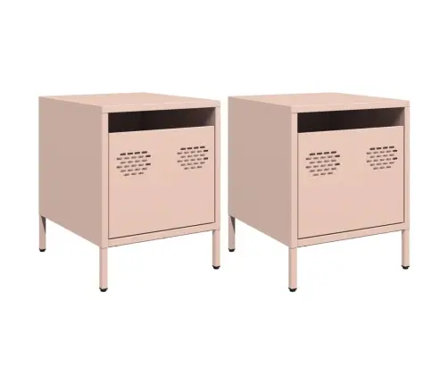 Naktinės Spintelės, 2Vnt., Rožinės, 35X39X43,5cm Plienas