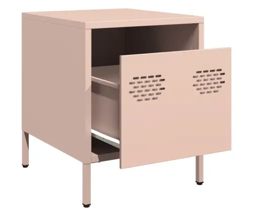 Naktinės Spintelės, 2Vnt., Rožinės, 35X39X43,5cm Plienas