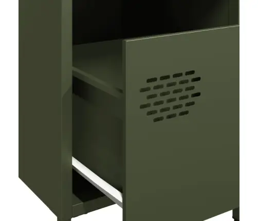Naktinė Spintelė, Alyvuogių Žalia, 35X39X43,5cm Plienas Naktinė Spintelė, Alyvuogių Žalia, 35X39X43,5cm Plienas
