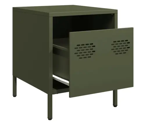 Naktsskapīši, 2 Gab., Olīvu Zaļi, 35X39X43,5 Cm, Tērauds Vidaxl