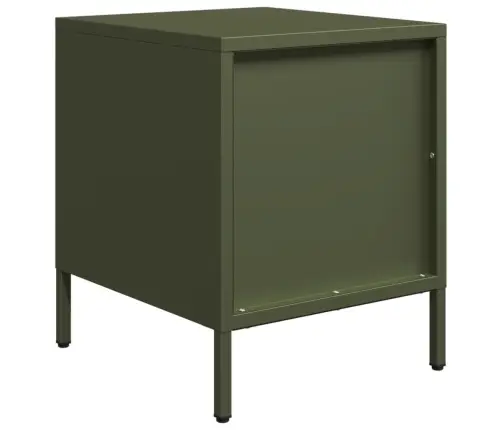 Naktsskapīši, 2 Gab., Olīvu Zaļi, 35X39X43,5 Cm, Tērauds Vidaxl