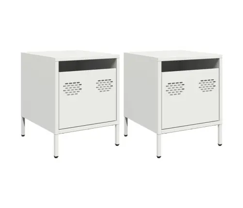 Naktsskapīši 2 Gab Balti 35X39X43,5 Cm Tērauds Vidaxl