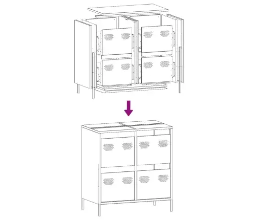 Šoninė Spintelė, Garstyčių, 68X39X73,5cm Plienas