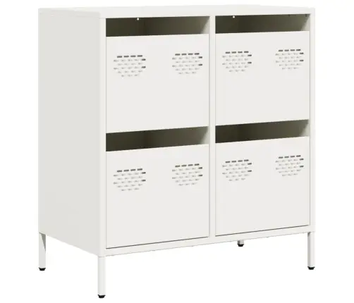 Kumode, Balta, 68X39X73,5 Cm, Auksti Velmēts Tērauds Vidaxl