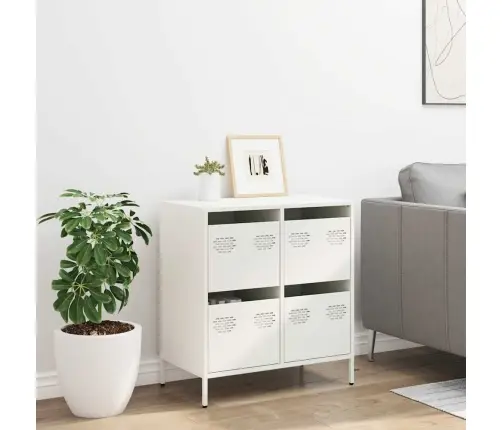 Kumode, Balta, 68X39X73,5 Cm, Auksti Velmēts Tērauds Vidaxl