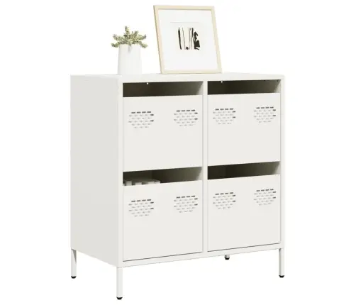 Kumode, Balta, 68X39X73,5 Cm, Auksti Velmēts Tērauds Vidaxl