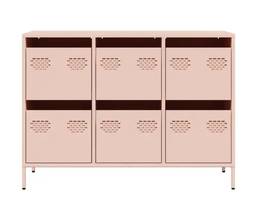 Kumode, Rozā, 101,5X39X73,5 Cm, Auksti Velmēts Tērauds Vidaxl