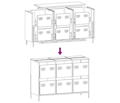 Kumode, Rozā, 101,5X39X73,5 Cm, Auksti Velmēts Tērauds Vidaxl