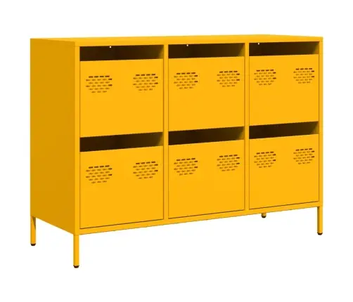 Puhvetkapp Sinepikollane 101,5X39X73,5 Cm Külmvaltsitud Teras