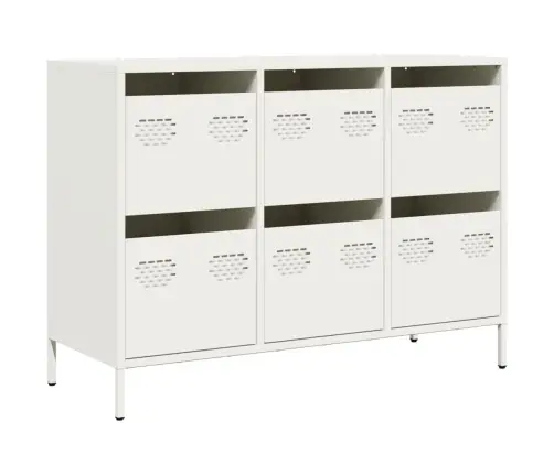 Kumode, Balta, 101,5X39X73,5 Cm, Auksti Velmēts Tērauds Vidaxl