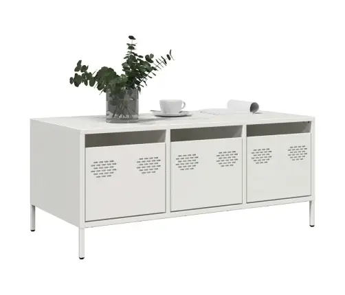 Diivanilaud Valge 101,5X50X43,5 Cm Külmvaltsitud Teras