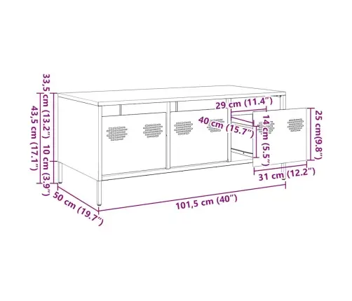 Diivanilaud Valge 101,5X50X43,5 Cm Külmvaltsitud Teras