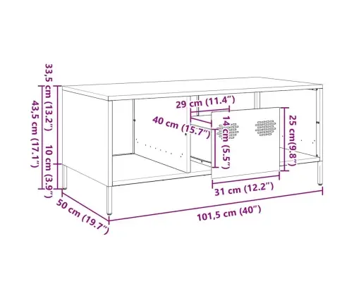 Kavos Staliukas Juodas 101,5X50X43,5Cm Šaltai Valcuotas Plienas