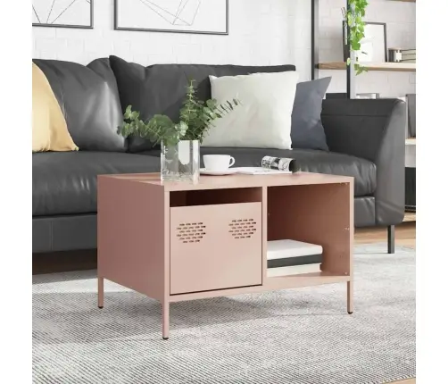 Kafijas Galdiņš, Rozā, 68,5X50X43,5 Cm, Auksti Velmēts Tērauds Vidaxl