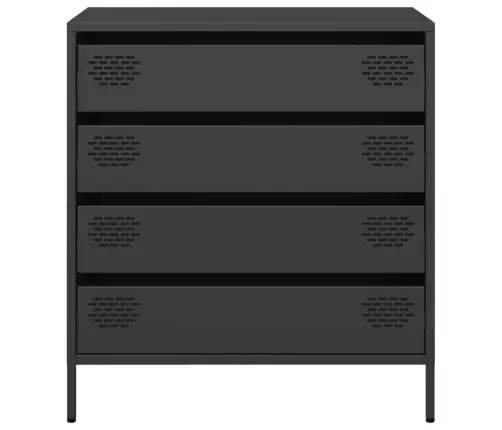 Kumode, Melna, 68X39X73,5 Cm, Auksti Velmēts Tērauds Vidaxl