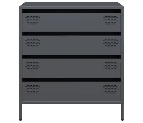 Kumode, Antracītpelēka, 68X39X73,5 Cm, Auksti Velmēts Tērauds Vidaxl