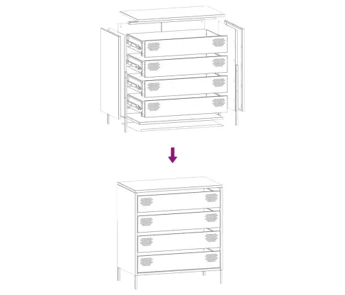 Kumode, Antracītpelēka, 68X39X73,5 Cm, Auksti Velmēts Tērauds Vidaxl