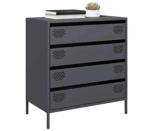 Kumode, Antracītpelēka, 68X39X73,5 Cm, Auksti Velmēts Tērauds Vidaxl
