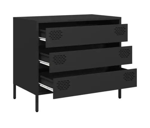 Kumode, Melna, 68X39X58,5 Cm, Auksti Velmēts Tērauds Vidaxl Kumode, Melna, 68X39X58,5 Cm, Auksti Velmēts Tērauds Vidaxl