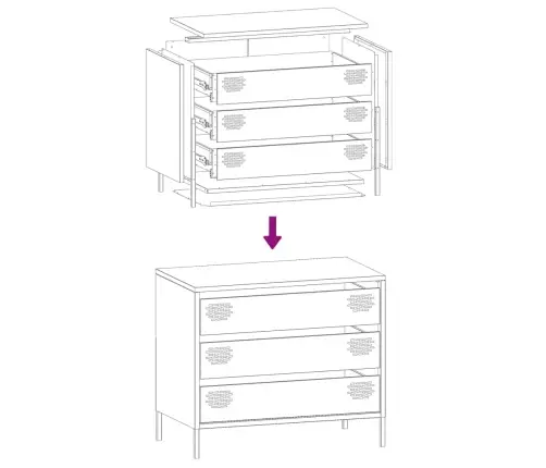 Šoninė Spintelė, Antracito, 68X39X58,5cm Plienas