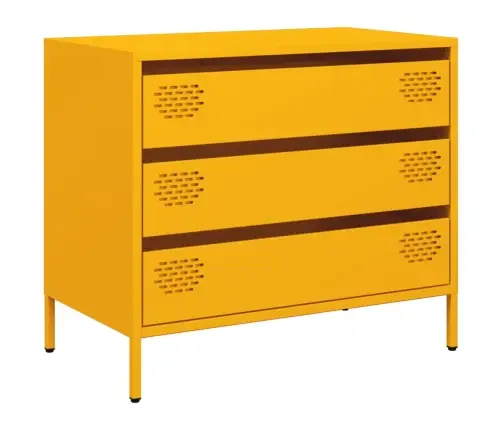 Kumode, Sinepju Dzeltena, 68X39X58,5 Cm, Auksti Velmēts Tērauds Vidaxl