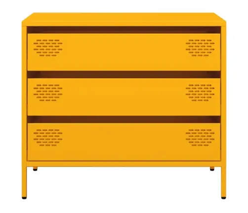 Kumode, Sinepju Dzeltena, 68X39X58,5 Cm, Auksti Velmēts Tērauds Vidaxl