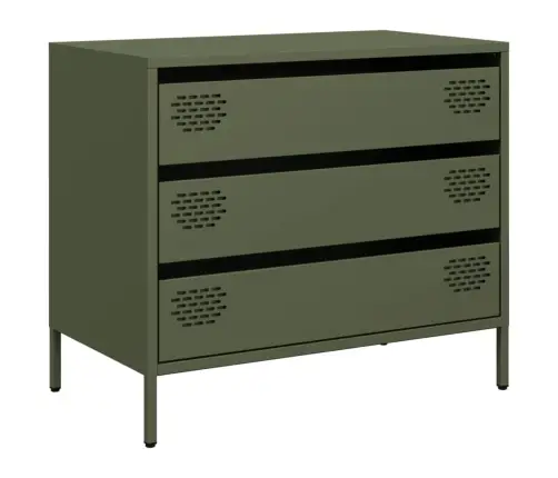 Puhvetkapp, Oliiviroheline, 68X39X58,5 cm Külmvaltsitud Teras