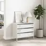 Kumode, Balta, 68X39X58,5 Cm, Auksti Velmēts Tērauds Vidaxl