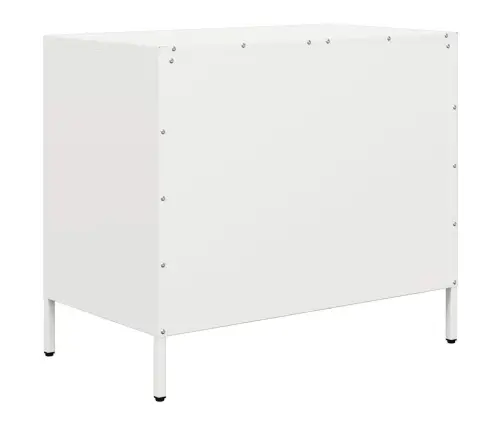 Kumode, Balta, 68X39X58,5 Cm, Auksti Velmēts Tērauds Vidaxl