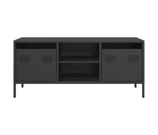 Tv Skapītis, Melns, 101,5X39X43,5 Cm, Auksti Velmēts Tērauds Vidaxl