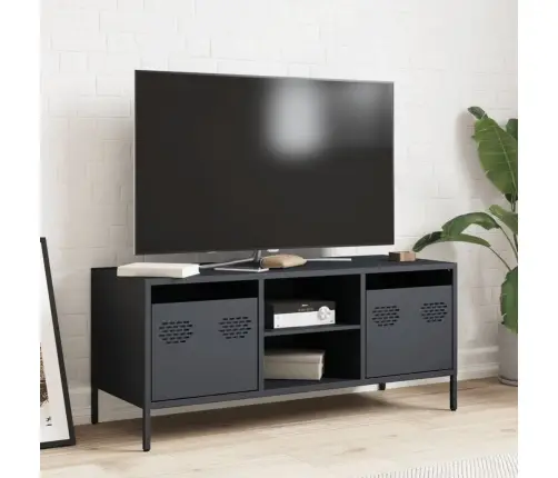 Tv Skapītis, Pelēks, 101,5X39X43,5 Cm, Auksti Velmēts Tērauds Vidaxl