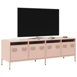 Tv Skapītis, Rozā, 135X39X43,5 Cm, Auksti Velmēts Tērauds Vidaxl