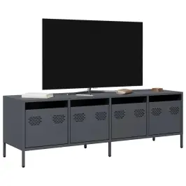 Tv Skapītis, Pelēks, 135X39X43,5 Cm, Auksti Velmēts Tērauds Vidaxl