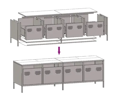 Telerikapp, Oliiviroheline 135X39X43,5 Cm Külmvaltsitud Teras