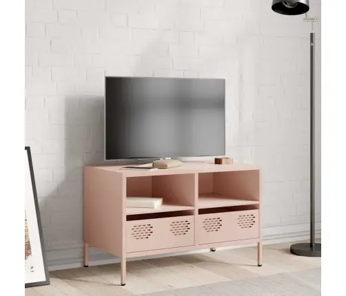 Naktsskapītis, Rozā, 68X39X43,5 Cm, Auksti Velmēts Tērauds Vidaxl