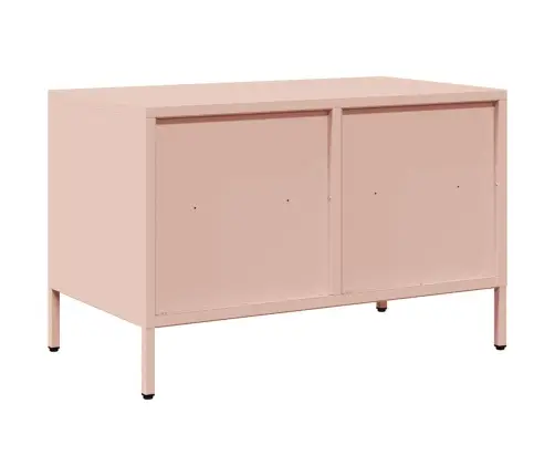 Naktsskapītis, Rozā, 68X39X43,5 Cm, Auksti Velmēts Tērauds Vidaxl