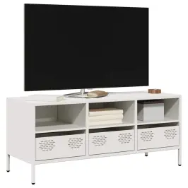 Tv Skapītis, Balts, 101,5X39X43,5 Cm, Auksti Velmēts Tērauds Vidaxl