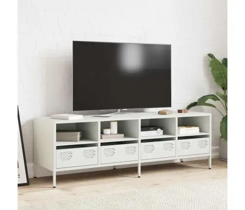 Tv Skapītis, Balts, 135X39X43,5 Cm, Auksti Velmēts Tērauds Vidaxl