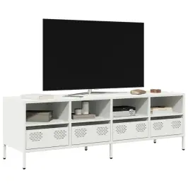 Tv Skapītis, Balts, 135X39X43,5 Cm, Auksti Velmēts Tērauds Vidaxl