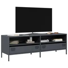Tv Skapītis, Pelēks, 135X39X43,5 Cm, Auksti Velmēts Tērauds Vidaxl