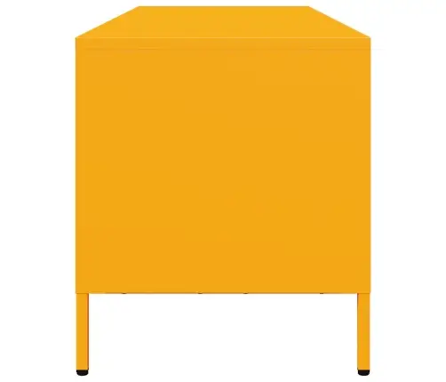 Tv Skapītis, Dzeltens, 135X39X43,5 Cm, Auksti Velmēts Tērauds Vidaxl