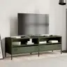 Tv Skapītis, Olīvu Zaļš, 135X39X43,5 Cm, Auksti Velmēts Tērauds Vidaxl