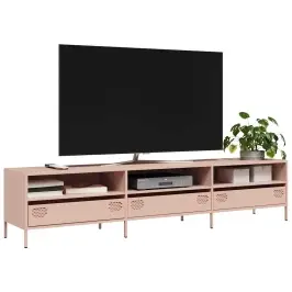 Tv Skapītis, Rozā, 202X39X43,5 Cm, Auksti Velmēts Tērauds Vidaxl