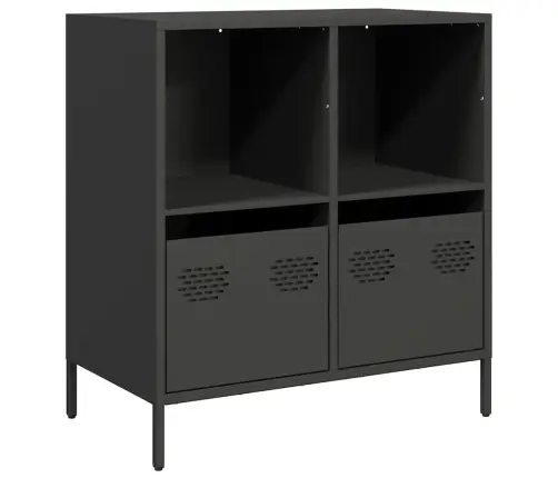 Kumode, Melna, 68X39X73,5 Cm, Auksti Velmēts Tērauds Vidaxl