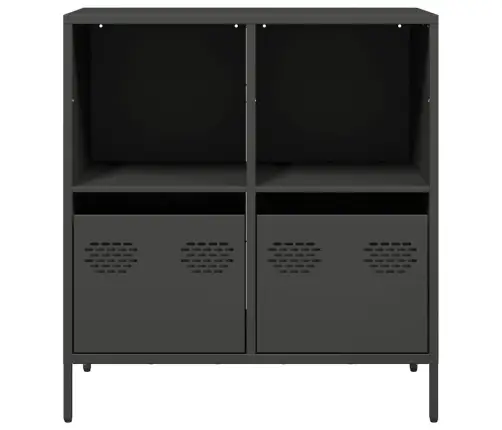 Kumode, Melna, 68X39X73,5 Cm, Auksti Velmēts Tērauds Vidaxl