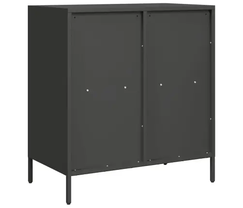 Kumode, Melna, 68X39X73,5 Cm, Auksti Velmēts Tērauds Vidaxl