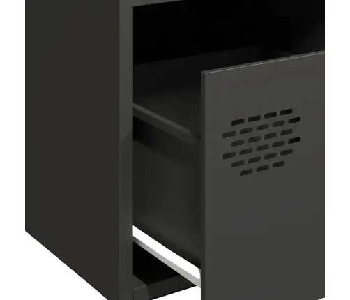 Kumode, Melna, 68X39X73,5 Cm, Auksti Velmēts Tērauds Vidaxl